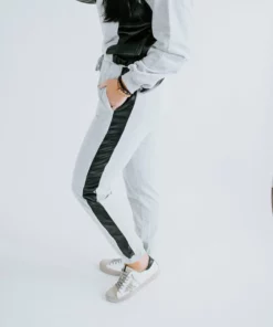 Strut & Bolt Bottoms Maxwell Faux Leather Contrast Jogger