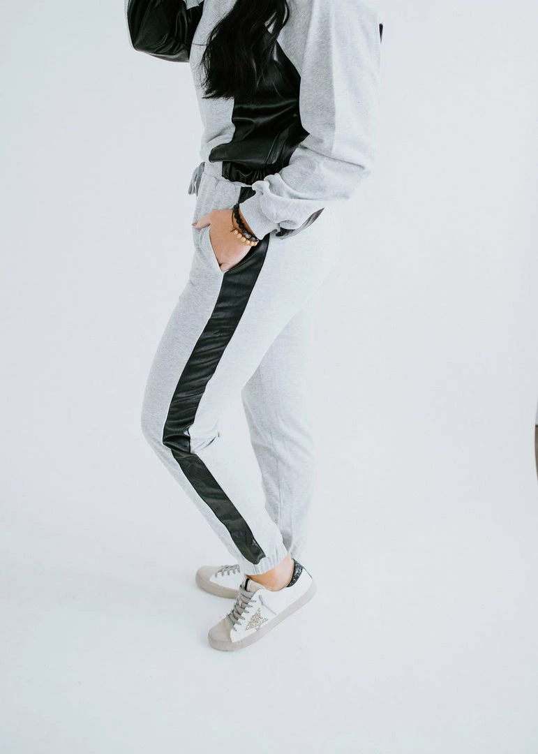 Strut & Bolt Bottoms Maxwell Faux Leather Contrast Jogger 4 Strut & Bolt Bottoms Maxwell Faux Leather Contrast Jogger