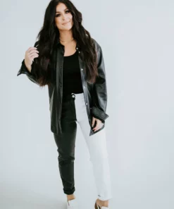 Venti6 Bottoms Armani Colorblock Faux Leather Pants