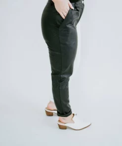 Venti6 Bottoms Armani Colorblock Faux Leather Pants