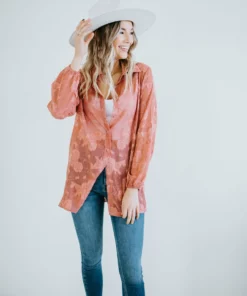 Sunday Up Tops Kessley Floral Jacquard Top