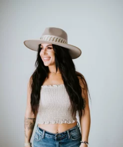 Ocean Drive Tops Silas Faux Leather Smocked Tube Top