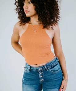 By Together Tops Happy Hour Cropped Halter Top