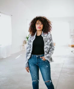 Venti6 Outerwear Pepper Camo Military Jacket