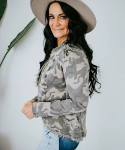 Venti6 Outerwear Pepper Camo Military Jacket