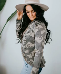 Venti6 Outerwear Pepper Camo Military Jacket