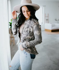 Venti6 Outerwear Pepper Camo Military Jacket