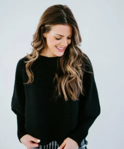 Avvio LA Tops Keyla Dolman Ribbed Sweater