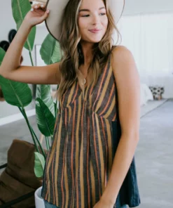 Doe & Rae Kamryn Striped Tank Tops