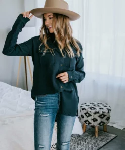 Hem & Thread, Inc Tops Marlo Stud Button Up Top