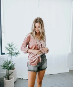 Mystree, Inc. Tops Crush On You Velvet Top