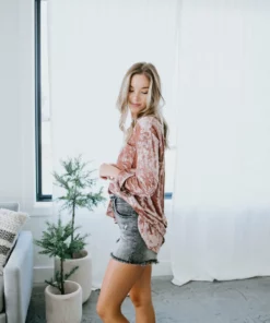 Mystree, Inc. Tops Crush On You Velvet Top