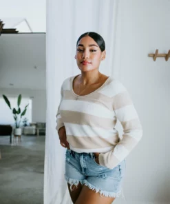 Hem & Thread Tops Keisha Stripe Sweater