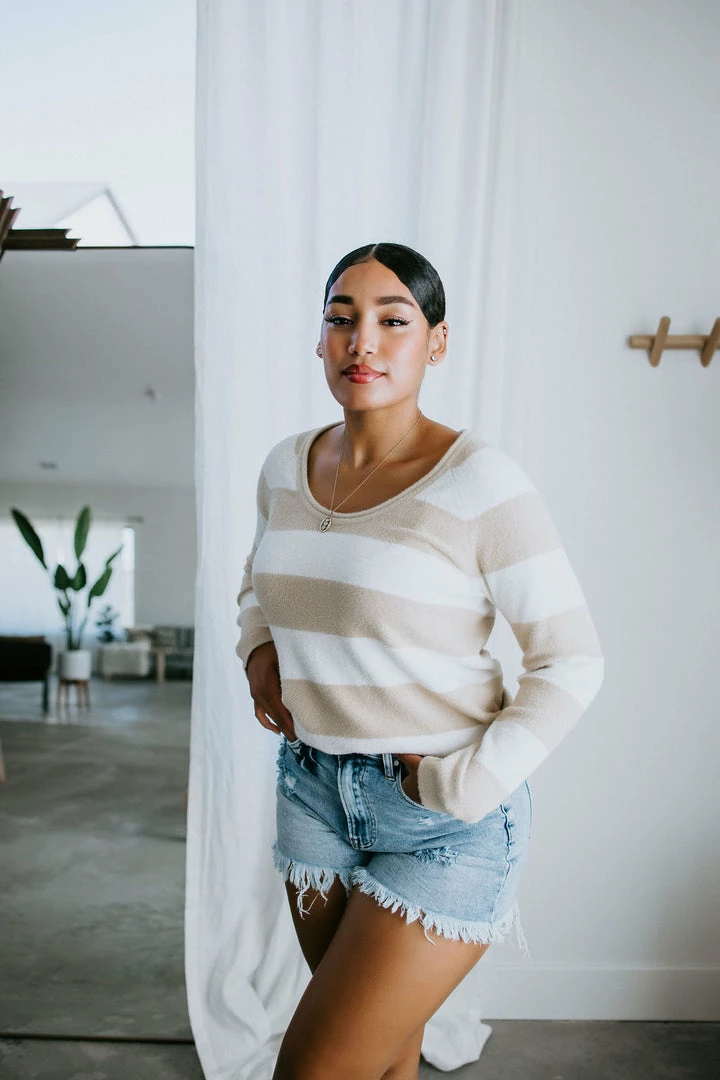 Hem & Thread Tops Keisha Stripe Sweater 4 Hem & Thread Tops Keisha Stripe Sweater