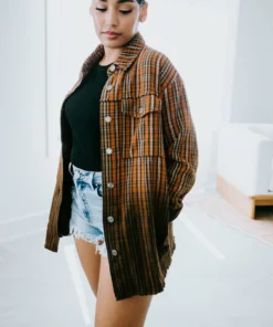 Mystree, Inc. Jem Plaid Dip Dye Shacket