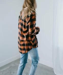 Apple Tree Apparel Breya Button Down Plaid Shirt Tops