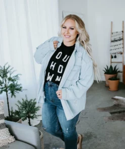 Risen On Record Denim Top