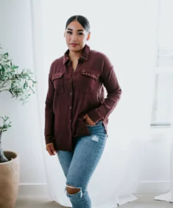 Hem & Thread, Inc Tops Marlo Stud Button Up Top