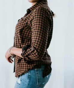 Hem & Thread Kibby Button Up Plaid Top Tops