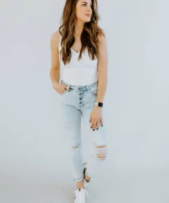 Risen Bottoms Aria Button Fly Skinny Jean