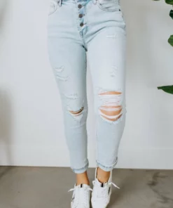 Risen Bottoms Aria Button Fly Skinny Jean