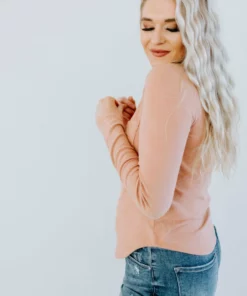 Very J Tops Glory Days Brushed Henley Top