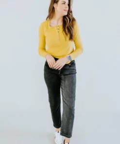 Very J Tops Glory Days Brushed Henley Top