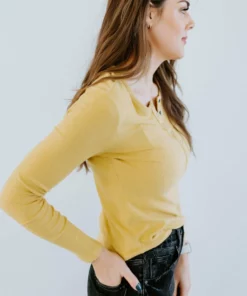 Very J Tops Glory Days Brushed Henley Top