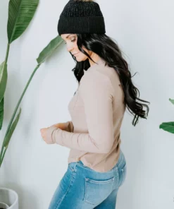 Very J Tops Glory Days Brushed Henley Top