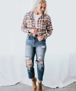 Trend Notes Jesse Cropped Plaid Top