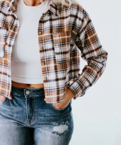 Trend Notes Jesse Cropped Plaid Top