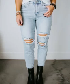 Risen Landen High Rise Boyfriend Jean Curvy