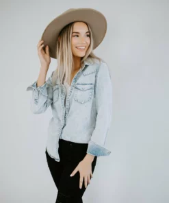 Lauriebelles Corb Lily & Lottie Pearl Snap Denim Shirt
