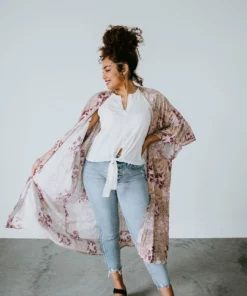 Ces Femme Golden Days Floral Kimono Curvy