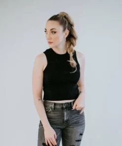 By Together Tops Roux Cropped Sweater Tank