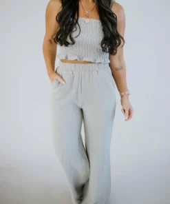 By Together Dream State Smocked Crop Top Tops