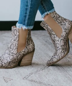 Barn Babe Dako Snake Print Booties Shoes