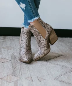 Barn Babe Dako Snake Print Booties Shoes