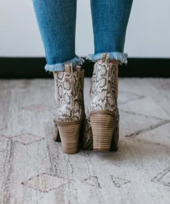 Barn Babe Dako Snake Print Booties Shoes