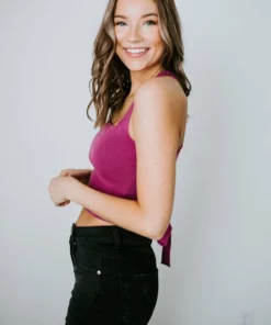 Le Lis Tops Back Story Cropped Knit Tank