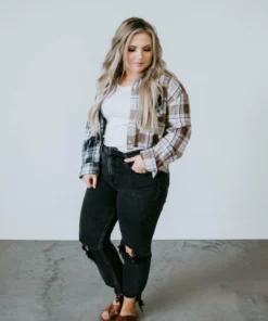 Mimosa Sidney Cropped Plaid Top