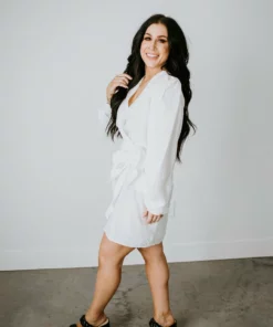 Peach Love California Dresses Tirzah Wrap Mini Dress 10 Peach Love California Dresses Tirzah Wrap Mini Dress