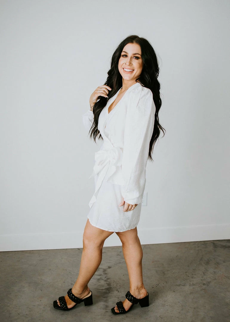 Peach Love California Dresses Tirzah Wrap Mini Dress 6 Peach Love California Dresses Tirzah Wrap Mini Dress