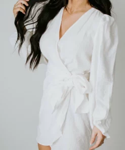 Peach Love California Dresses Tirzah Wrap Mini Dress