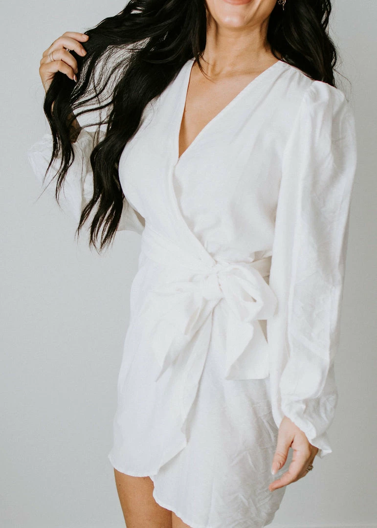 Peach Love California Dresses Tirzah Wrap Mini Dress 4 Peach Love California Dresses Tirzah Wrap Mini Dress