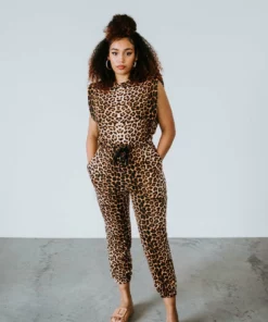 Strut & Bolt Animal Attitude Leopard Jumpsuit