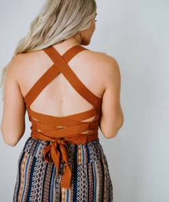 Le Lis Tops Back Story Cropped Knit Tank