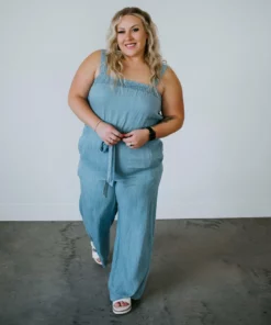 Ee:some Curvy Denim Dream Jumpsuit