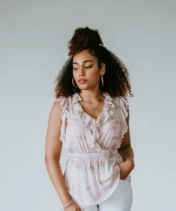 Doe & Rae Tops Moira Ruffle Peplum Top
