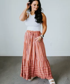 Davi & Dani Fine Line Ruffle Wide Leg Pant Bottoms